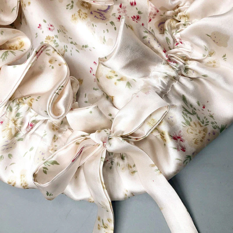 Pure Silk Double Layer Bonnet with Ribbon - Image 36