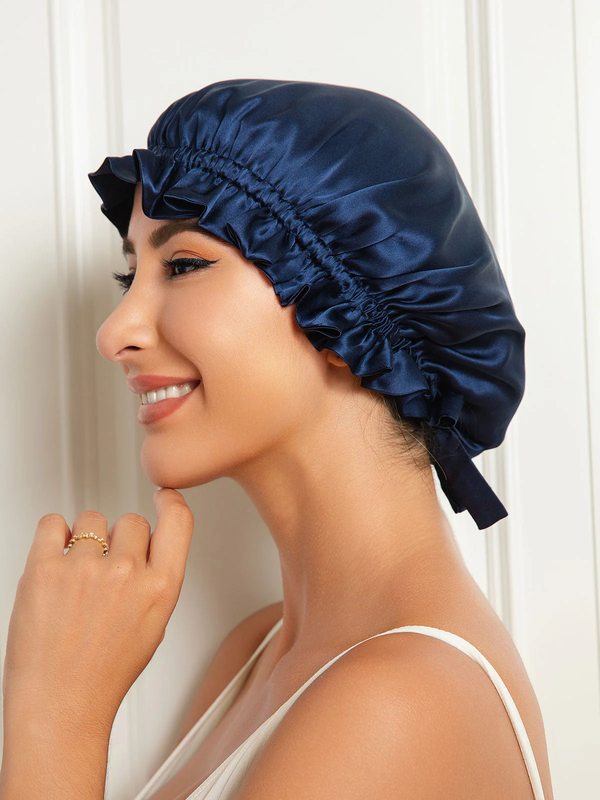Pure Silk Double Layer Bonnet with Ribbon - Image 4