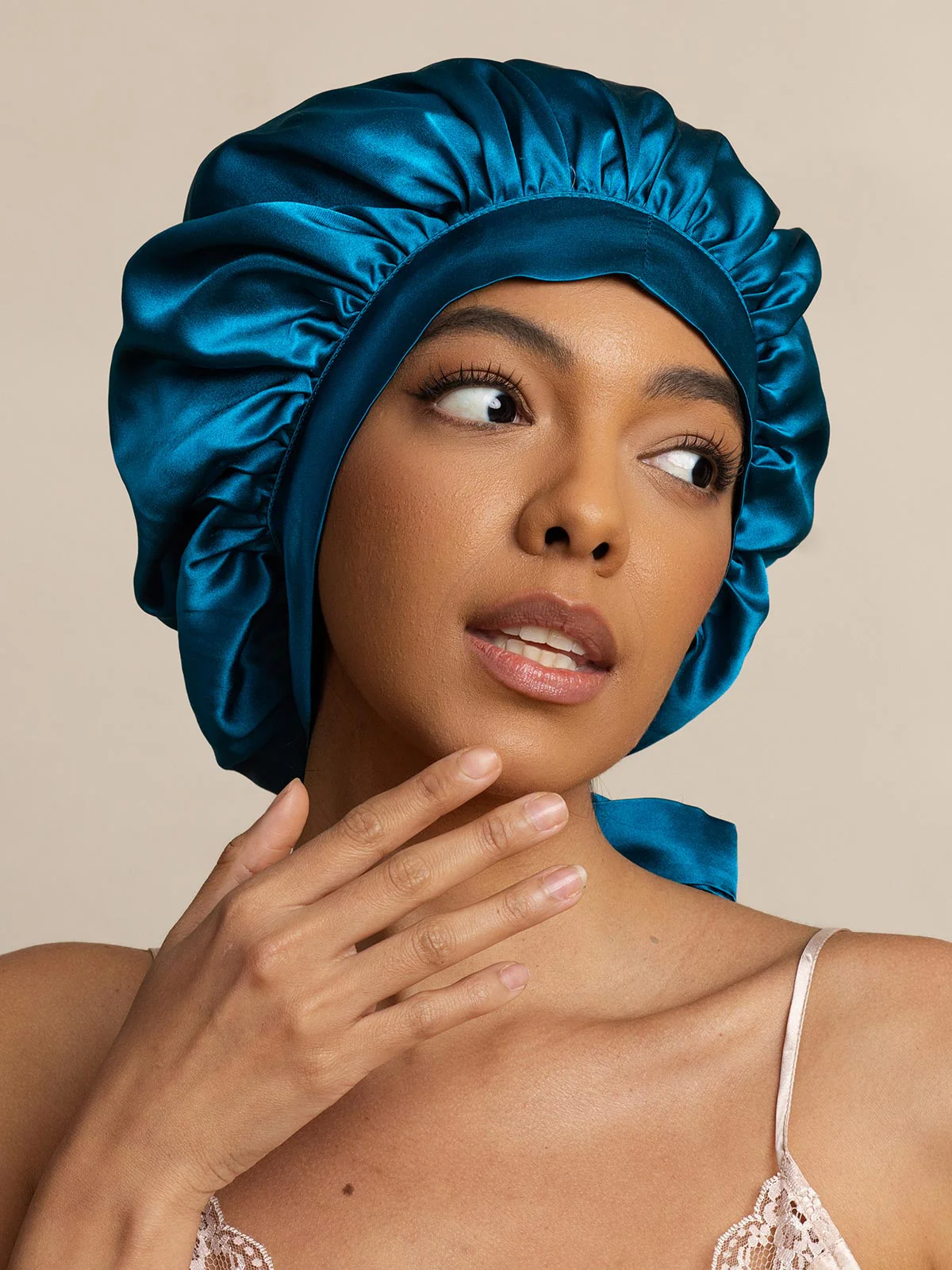 Pure silk Elegant Bonnet with Long Ribbons - Image 35