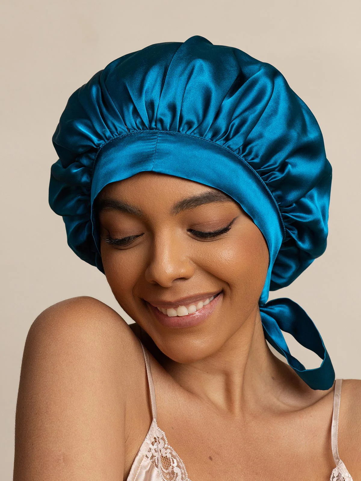 Pure silk Elegant Bonnet with Long Ribbons - Image 36