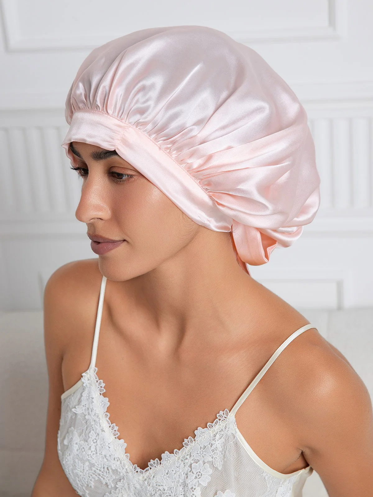 Pure silk Elegant Bonnet with Long Ribbons - Image 49