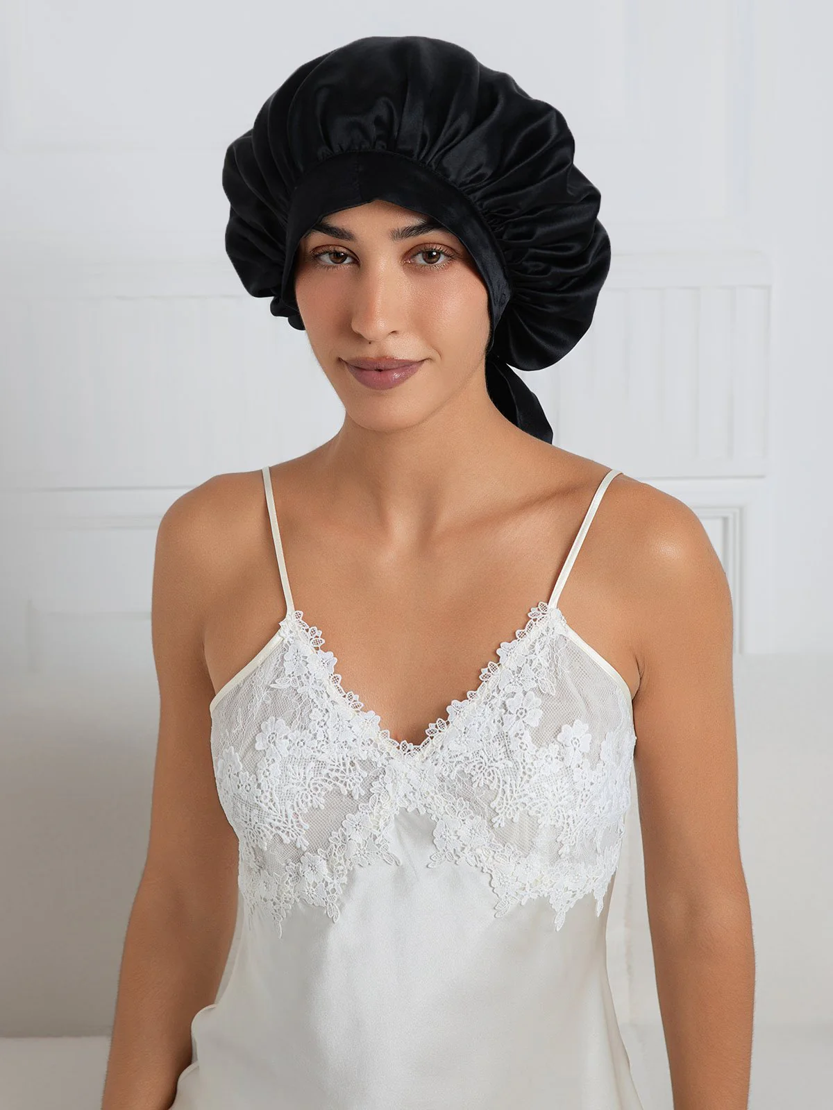 Pure silk Elegant Bonnet with Long Ribbons - Image 55