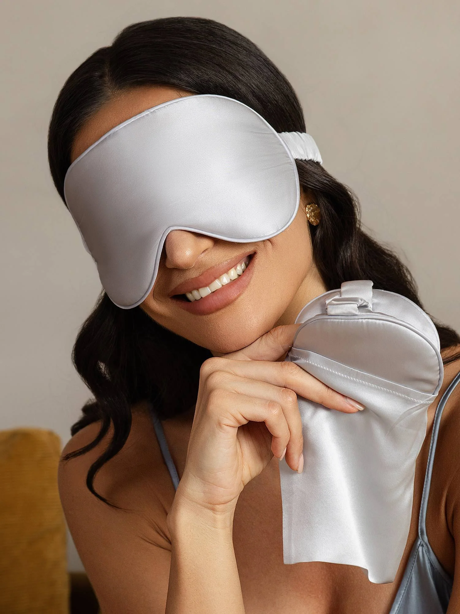 Pure Silk Eye Mask And Envelope Pouch Set 2Pcs - Image 15