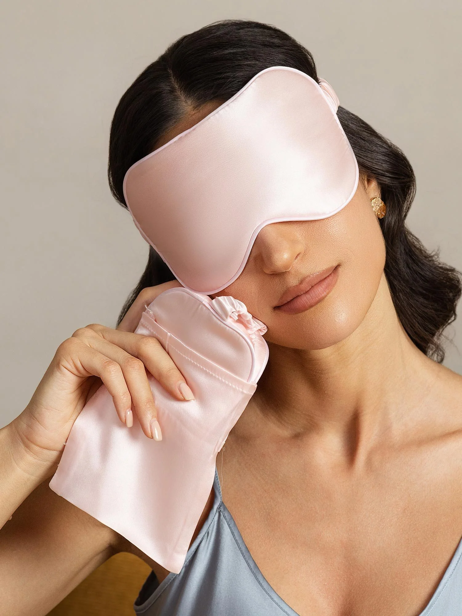 Pure Silk Eye Mask And Envelope Pouch Set 2Pcs - Image 6