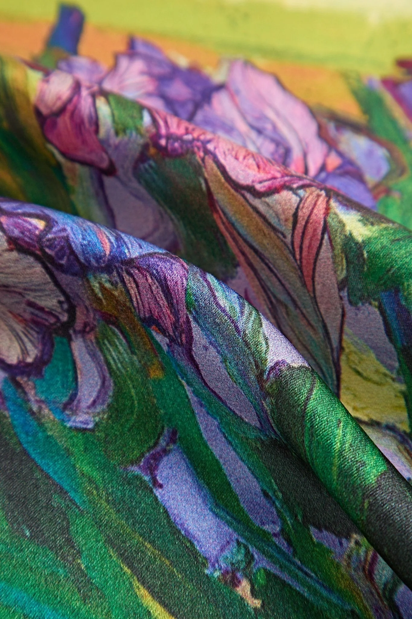 Pure Silk Floral Oil Painting Square Scarf - Size 53x53cm - Image 5