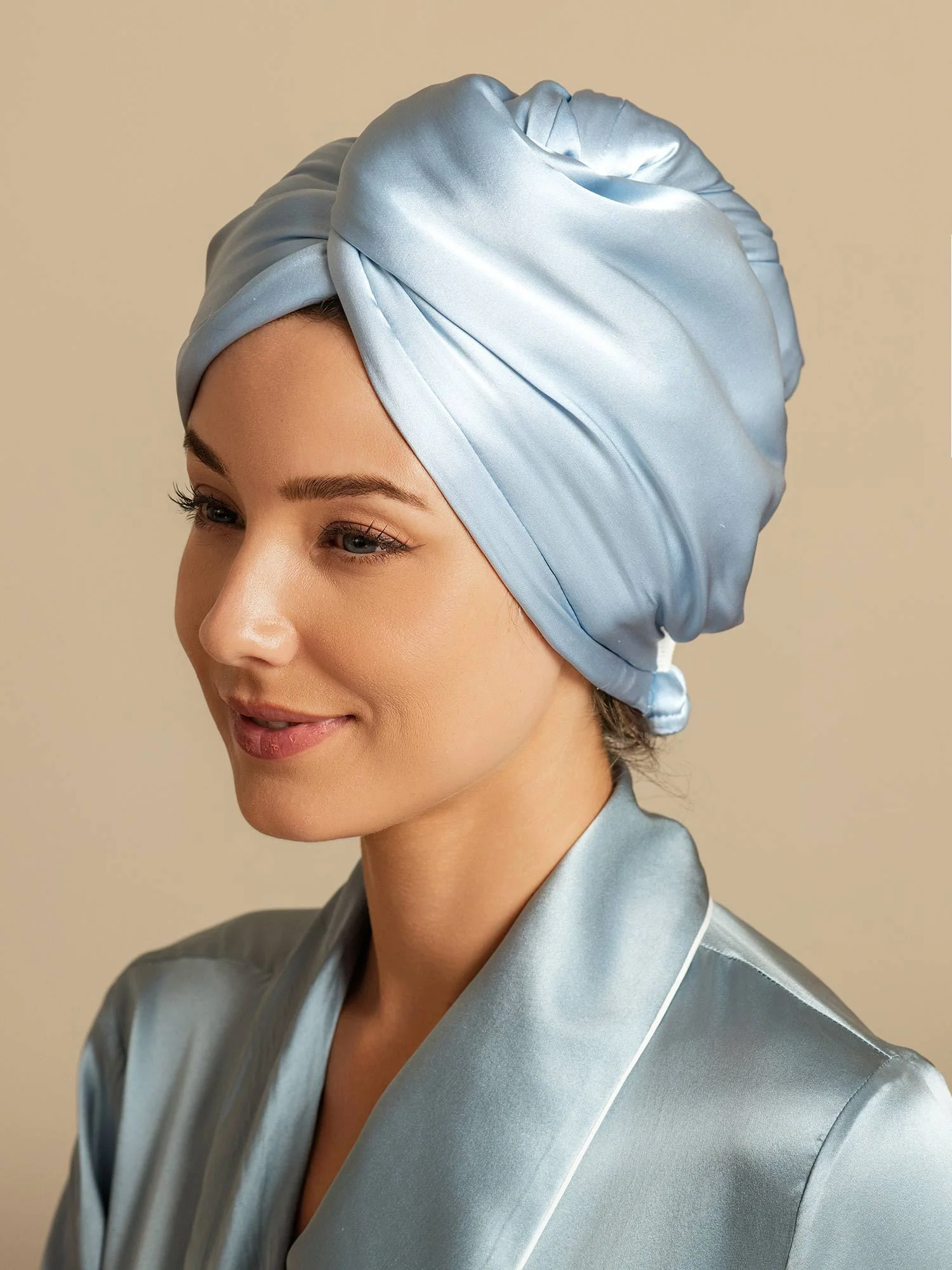 Pure Silk Hair Towel Wrap – Quick Dry, Frizz Free & Gentle on Hair - Image 10