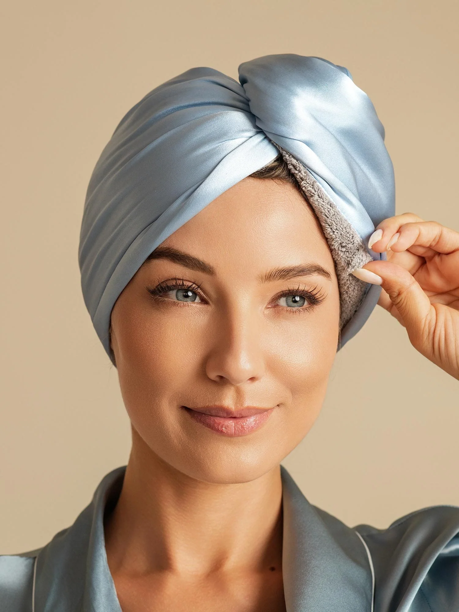 Pure Silk Hair Towel Wrap – Quick Dry, Frizz Free & Gentle on Hair - Image 11