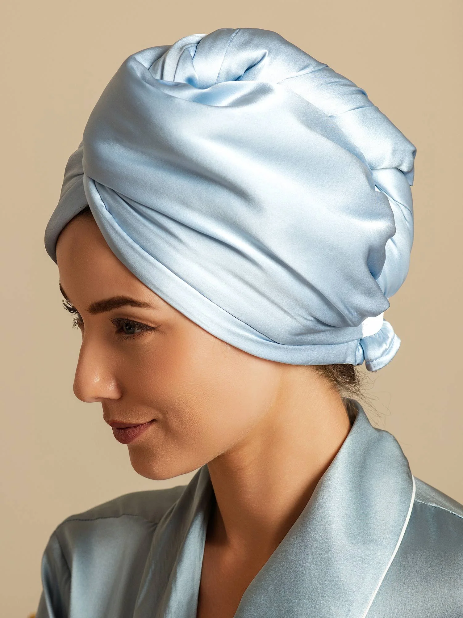 Pure Silk Hair Towel Wrap – Quick Dry, Frizz Free & Gentle on Hair - Image 9