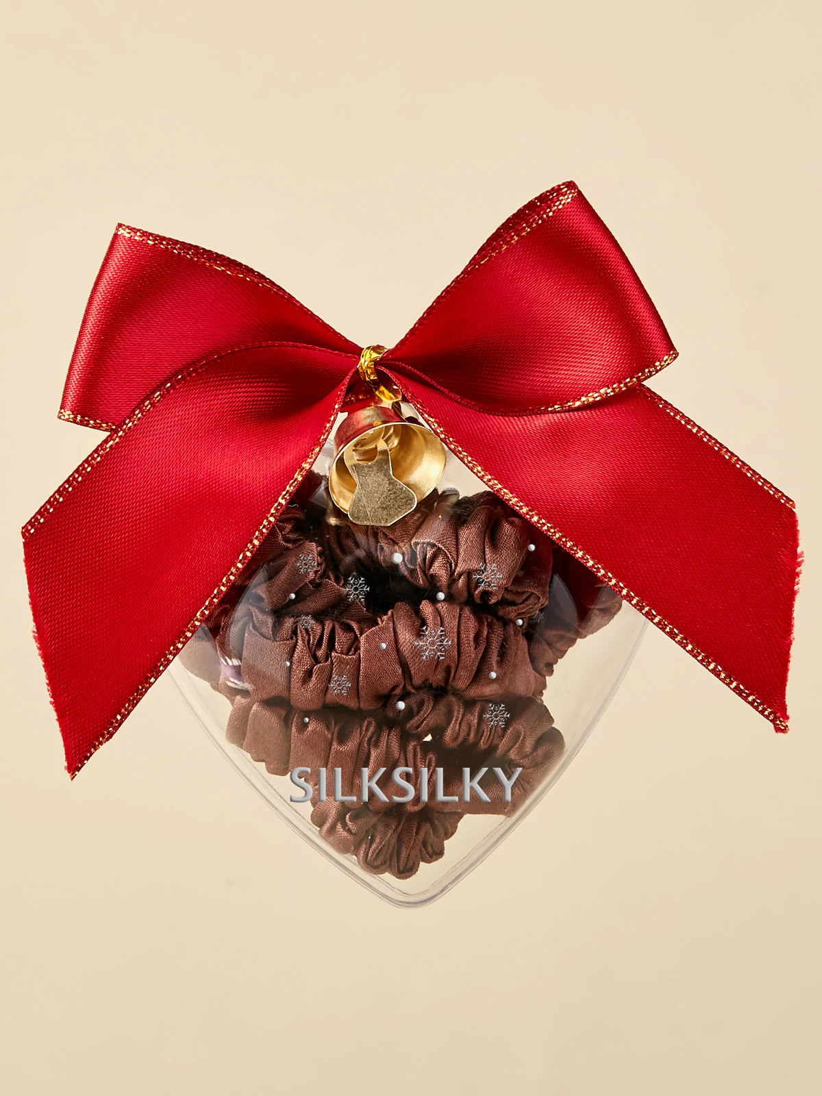 3Pcs Pure Silk Holiday Skinny Hair Scrunchie Ornament - 1cm - Image 7