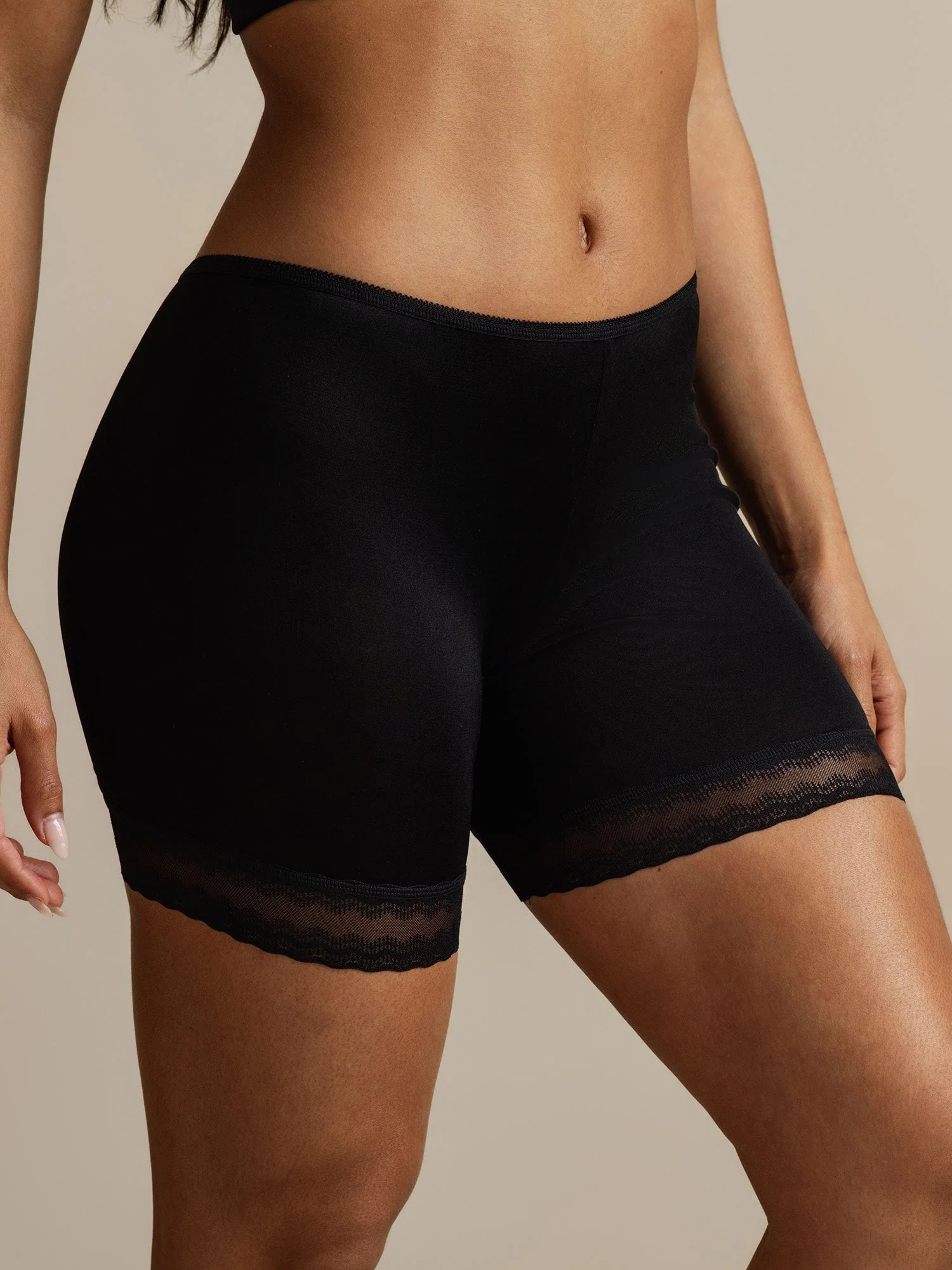 Pure Silk Lace Trim Anti-Chafing Shorts - Image 6