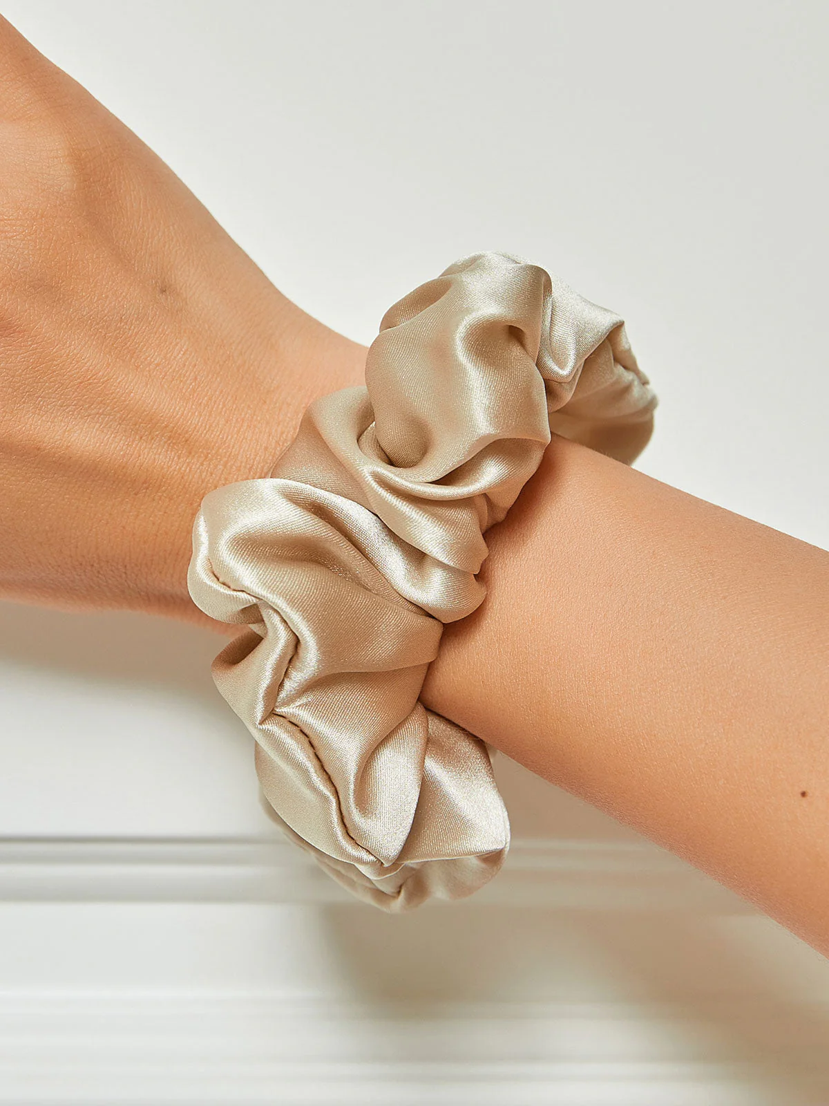 Pure Silk Soft Large Hair Scrunchie - 3.5cm - Image 6