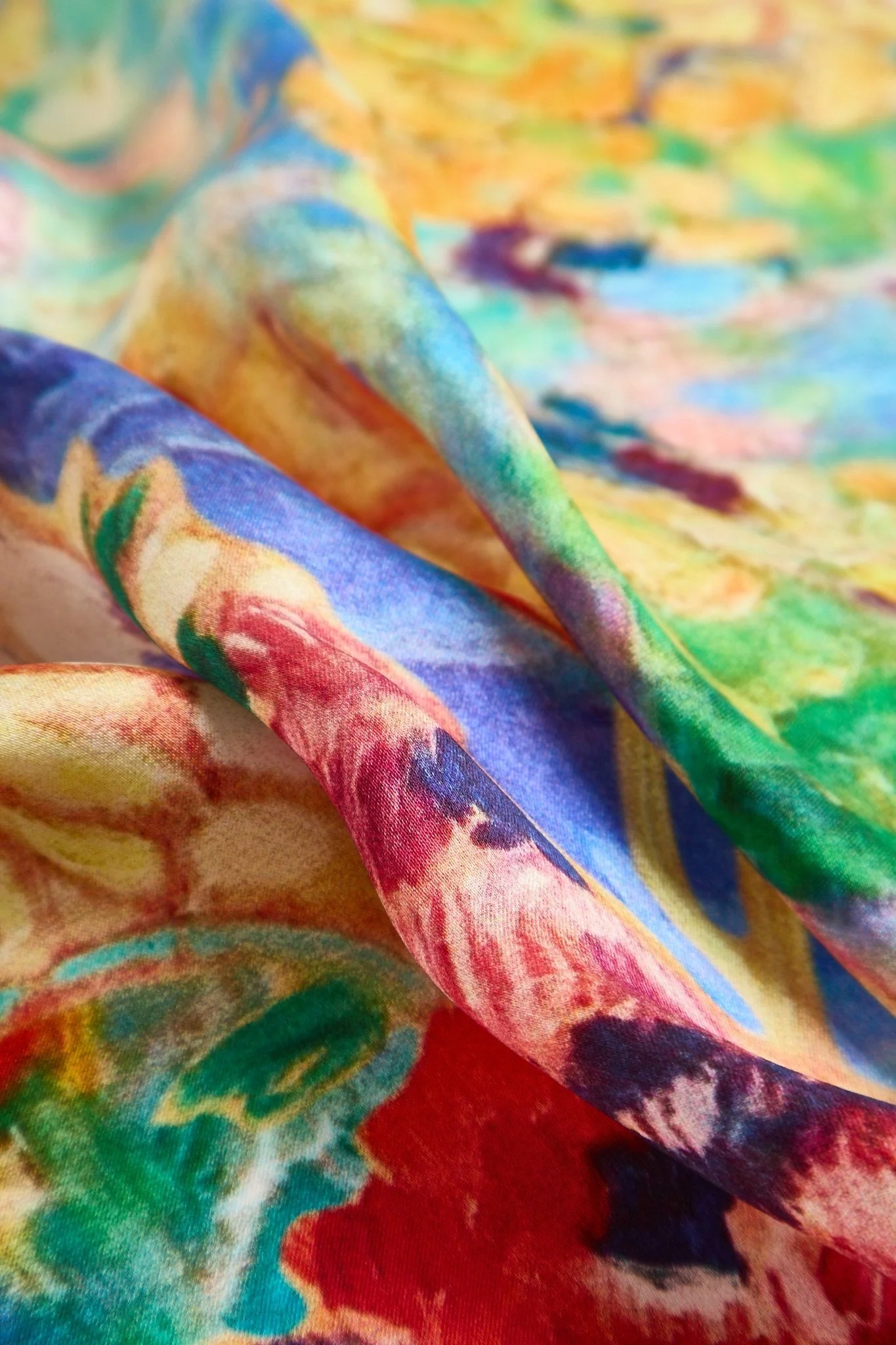 Pure Silk Oil Painting Square Scarf - Size 53x53cm - Image 4