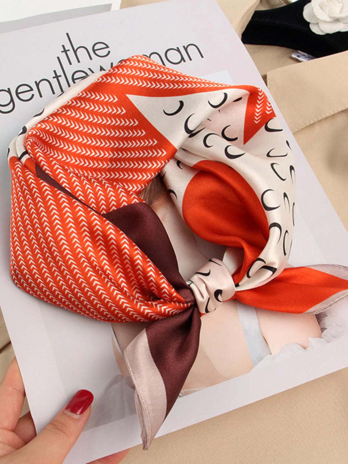 Pure Silk Printed Designer Square Scarf 53x53cm/21 - Image 15