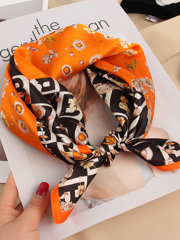 Pure Silk Printed Designer Square Scarf 53x53cm/21 - Image 17