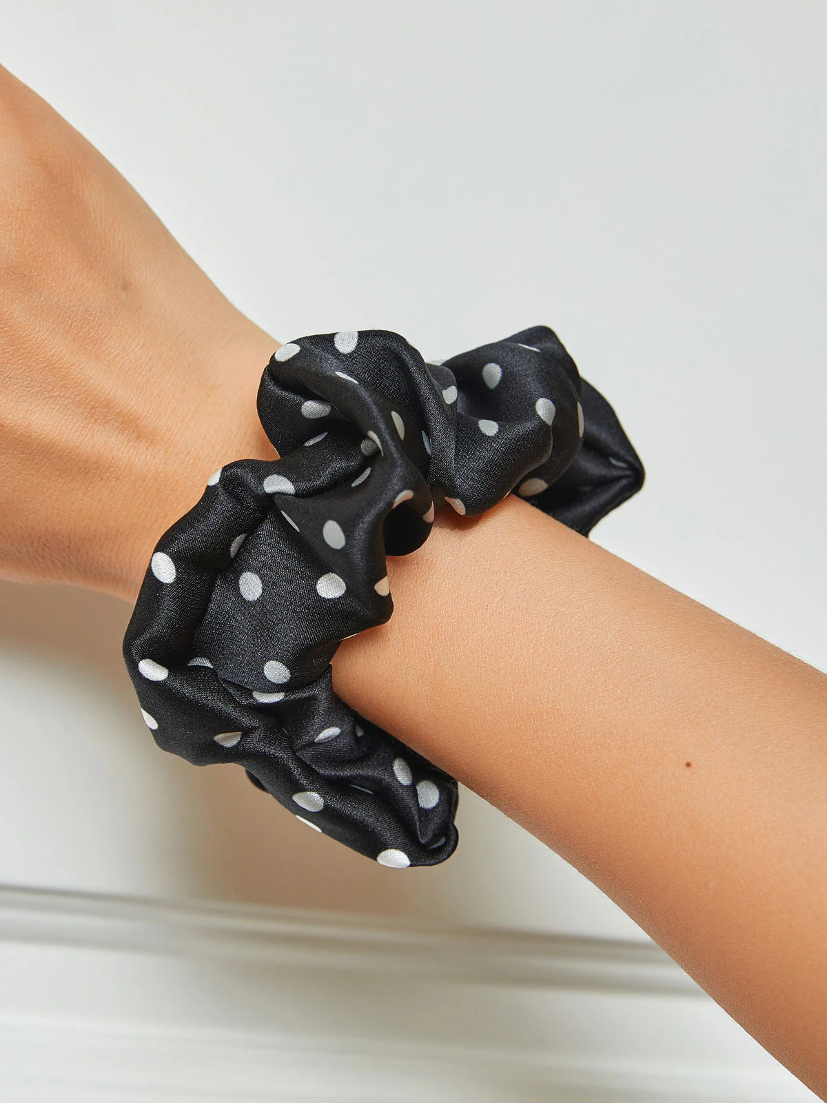 Pure Silk Soft Printed Large Hair Scrunchie - 3.5cm - Image 5