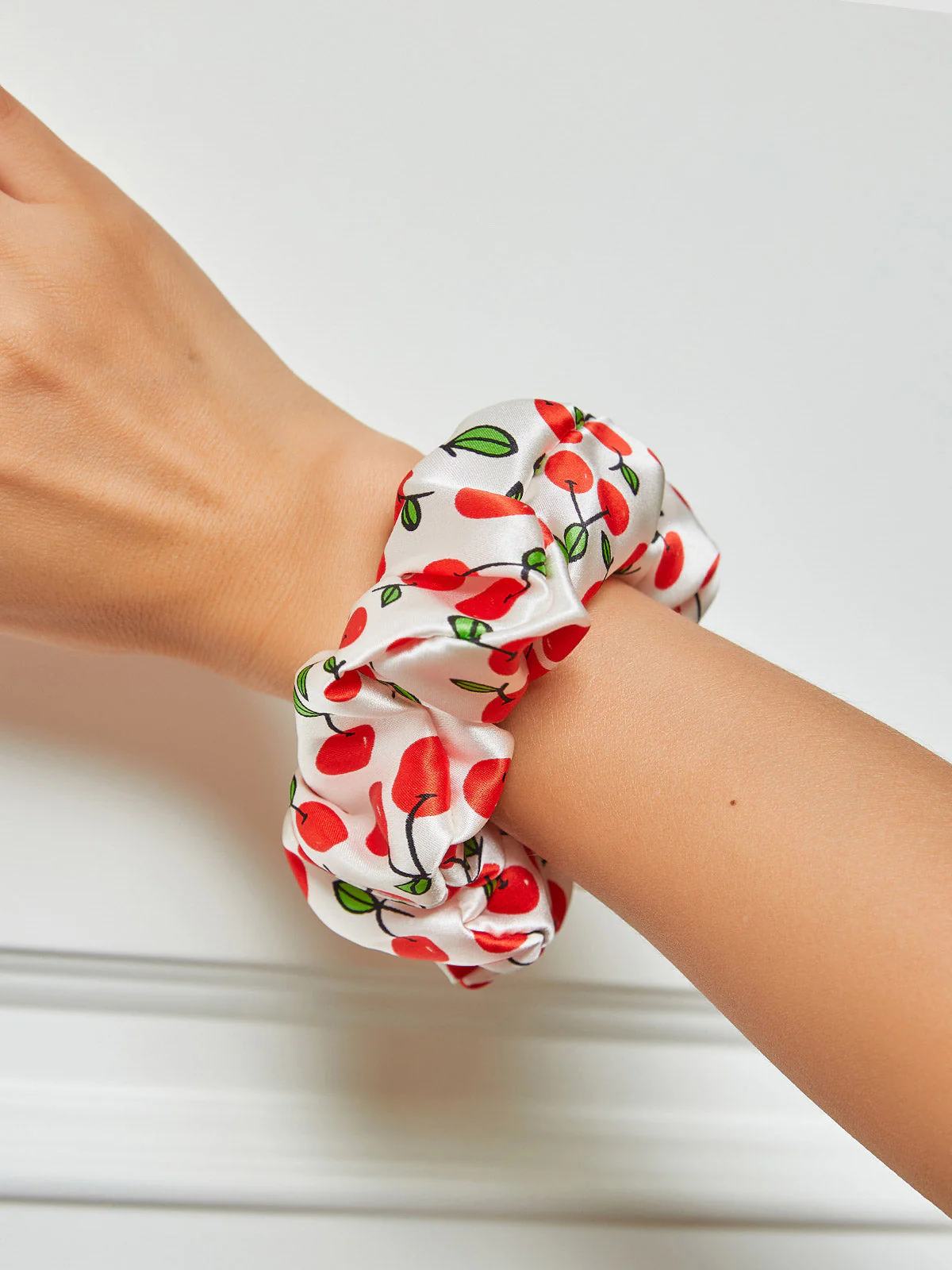 Pure Silk Soft Printed Large Hair Scrunchie - 3.5cm - Image 7