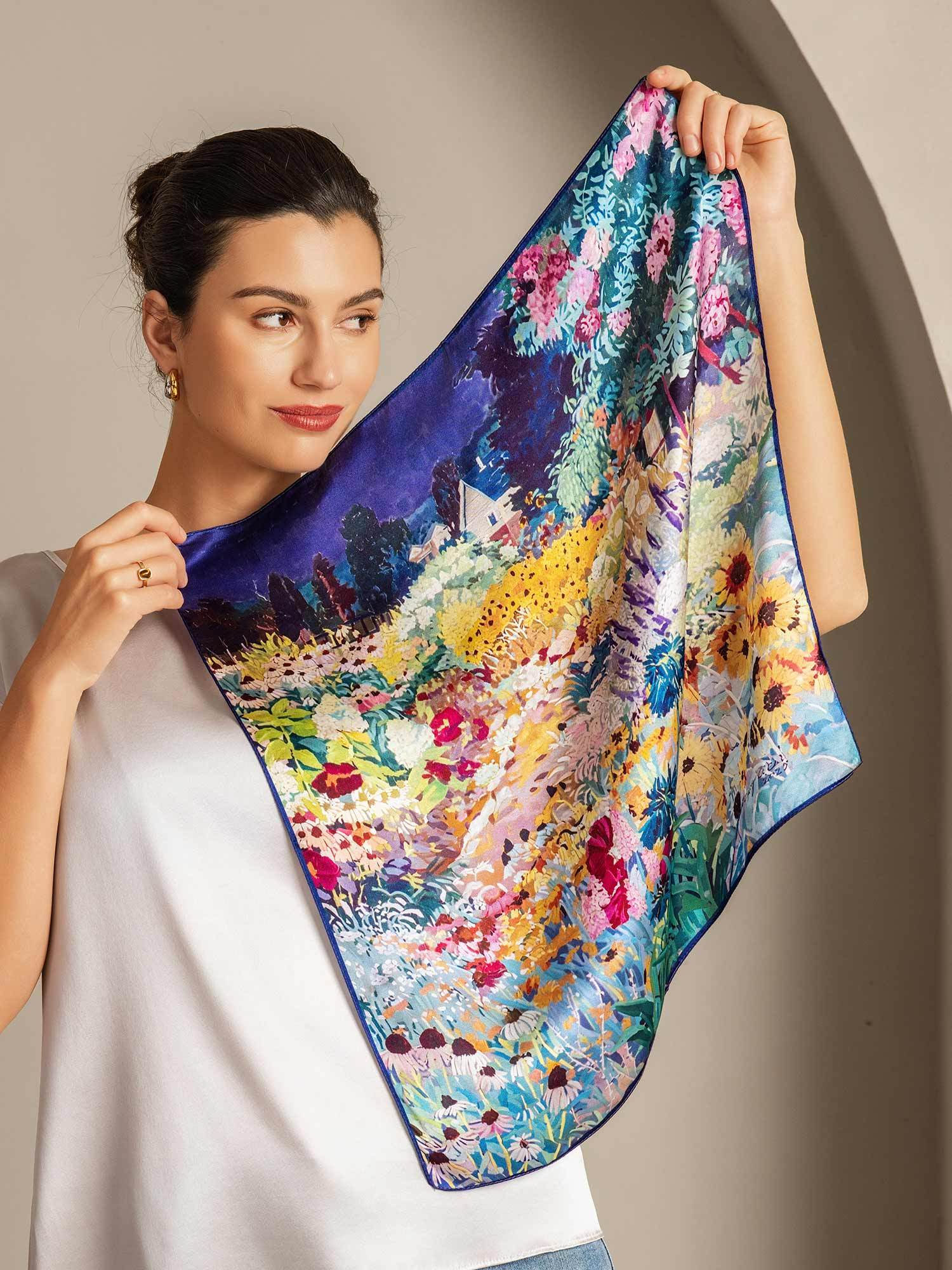 Pure Silk Printed Square Scarf 53*53 cm - Image 3