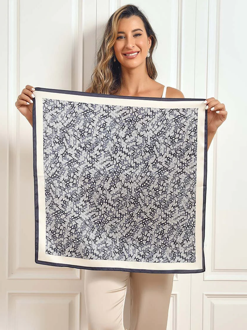 Pure Silk Printed Square Scarf 68x68cm/26.8 - Image 10