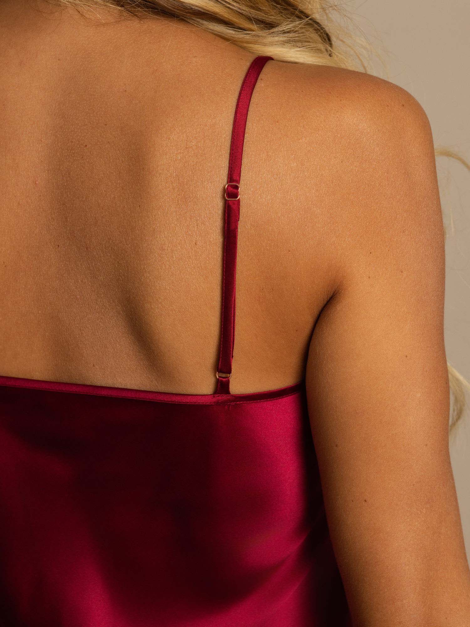 Pure Silk Spaghetti Strap V-neck Short Nightdress - Image 18