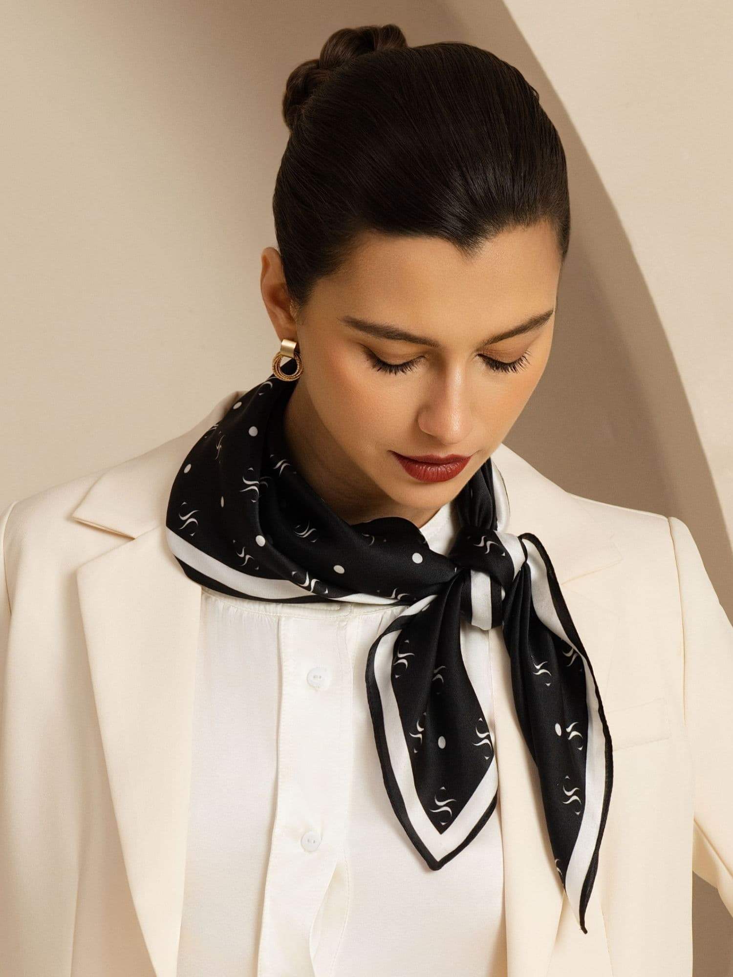 Pure Silk SilkSilky Brand Impression Square Scarf - Size 90x90cm - Image 3
