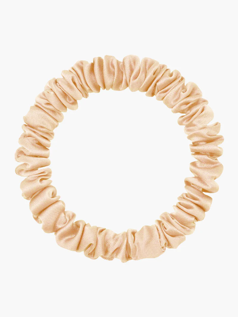 Pure Silk Soft Skinny Hair Scrunchie - 1cm - Image 15