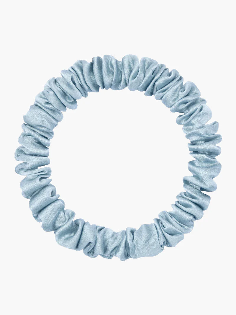Pure Silk Soft Skinny Hair Scrunchie - 1cm - Image 19
