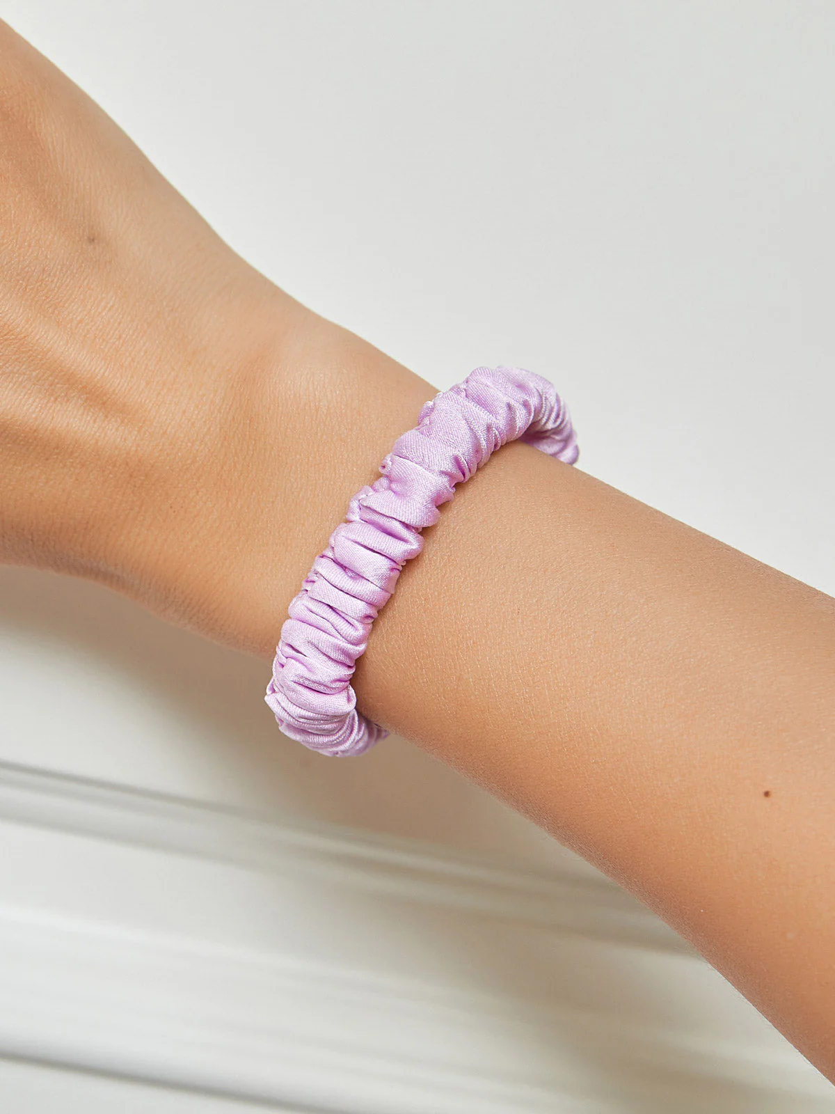 Pure Silk Soft Skinny Hair Scrunchie - 1cm - Image 39