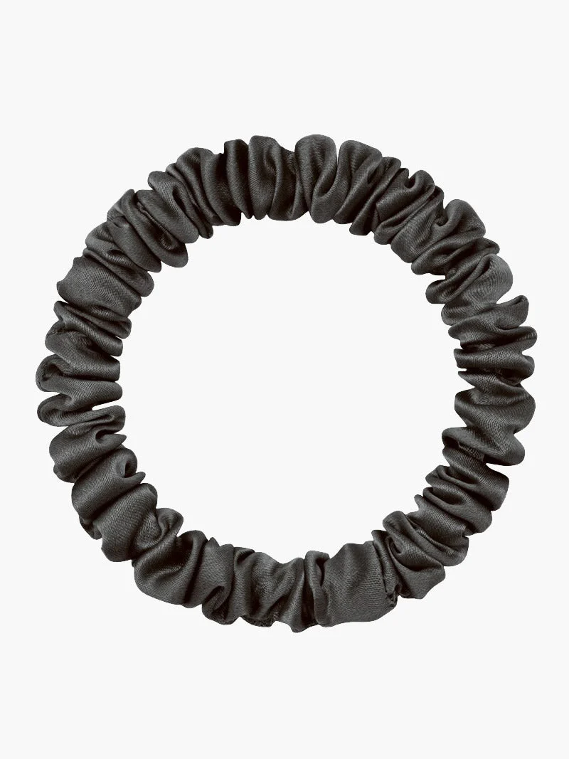 Pure Silk Soft Skinny Hair Scrunchie - 1cm - Image 4
