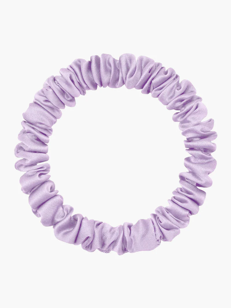 Pure Silk Soft Skinny Hair Scrunchie - 1cm - Image 42