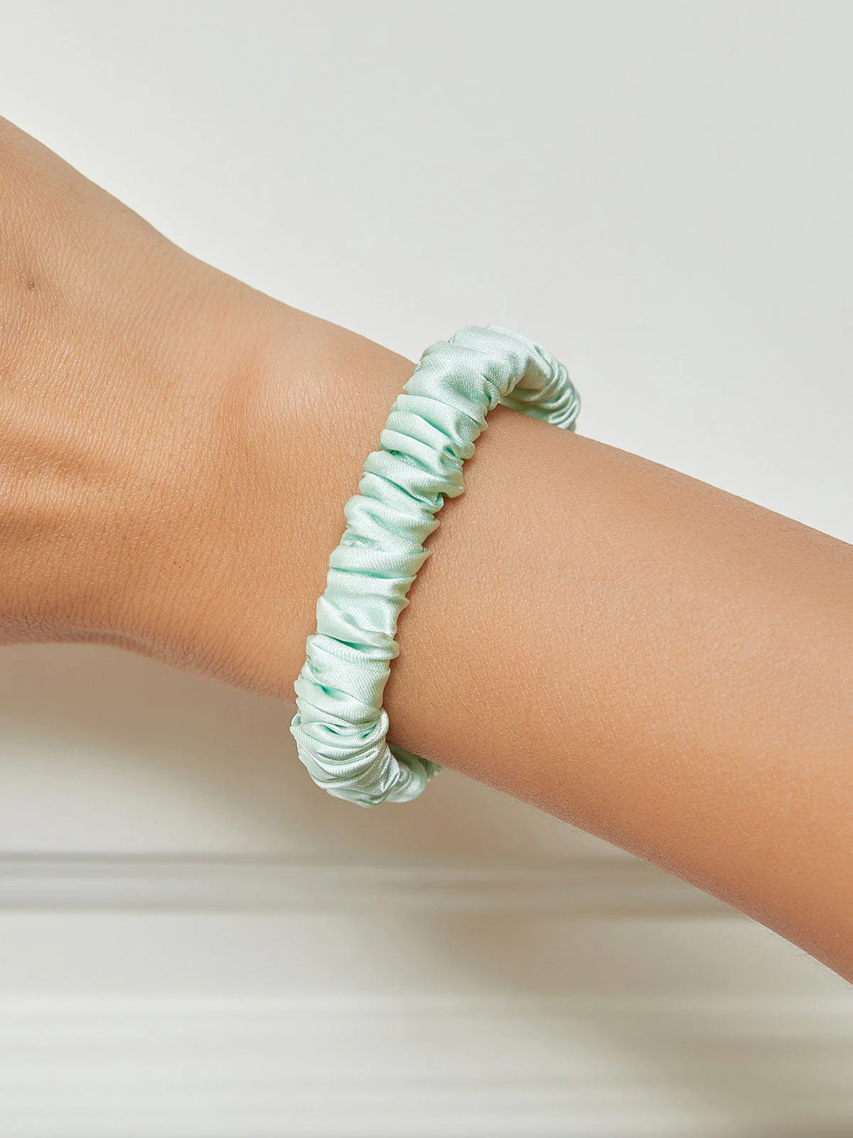 Pure Silk Soft Skinny Hair Scrunchie - 1cm - Image 58