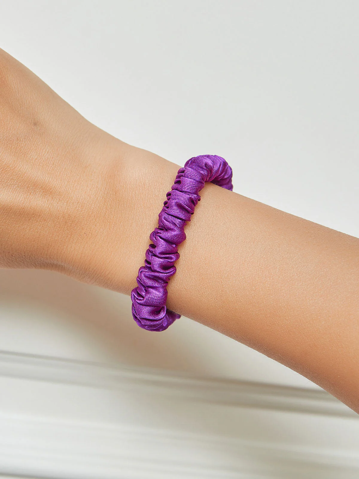 Pure Silk Soft Skinny Hair Scrunchie - 1cm - Image 74