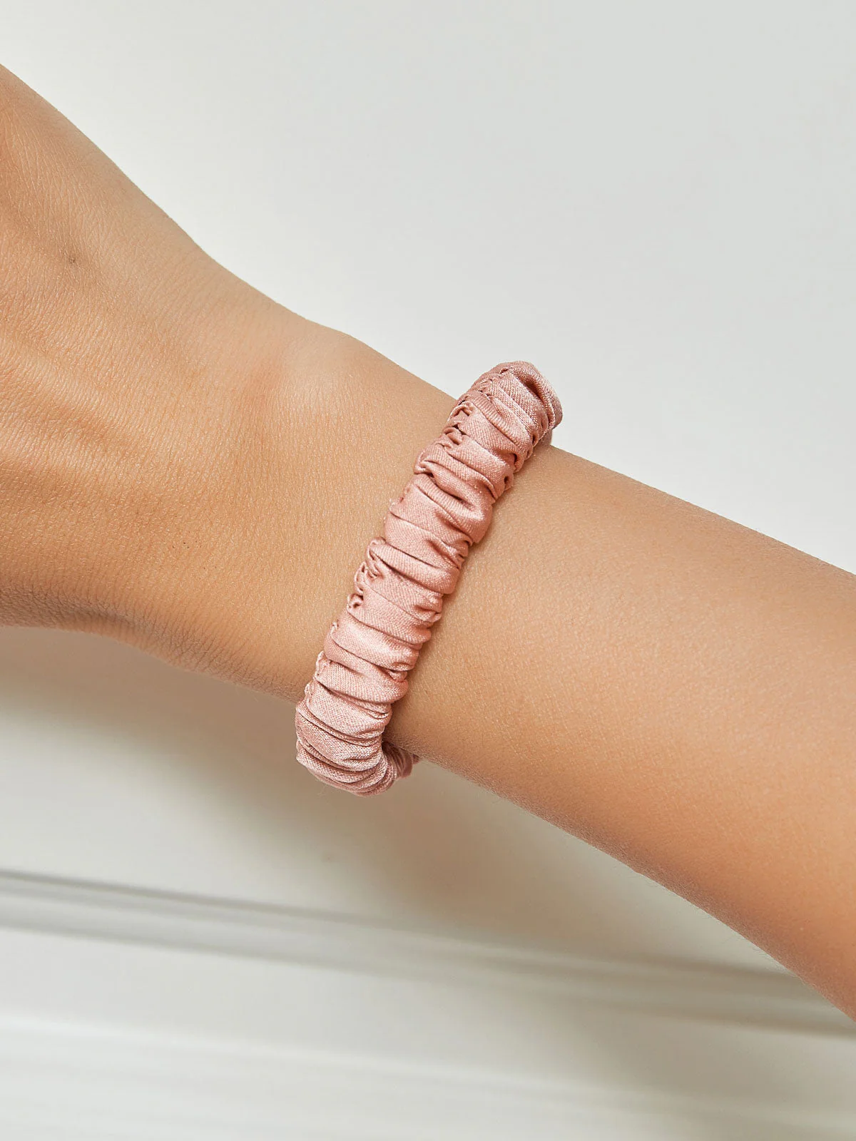 Pure Silk Soft Skinny Hair Scrunchie - 1cm - Image 77