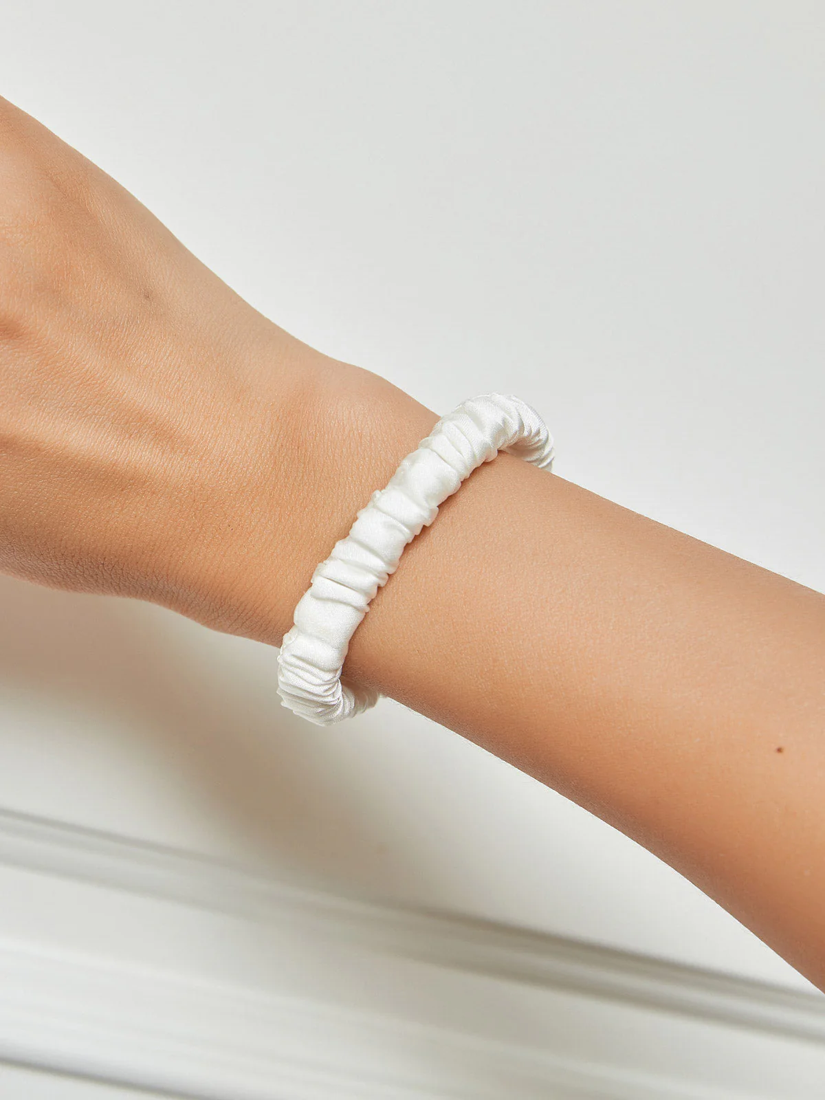 Pure Silk Soft Skinny Hair Scrunchie - 1cm - Image 78