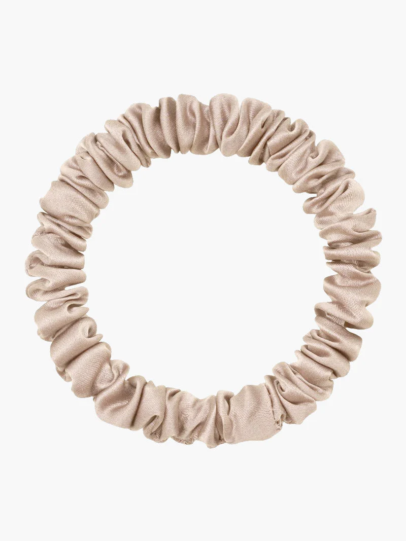 Pure Silk Soft Skinny Hair Scrunchie - 1cm - Image 9
