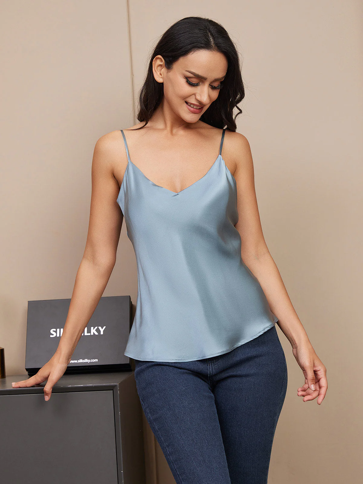 Pure Silk V Neck Camisoles - Image 64