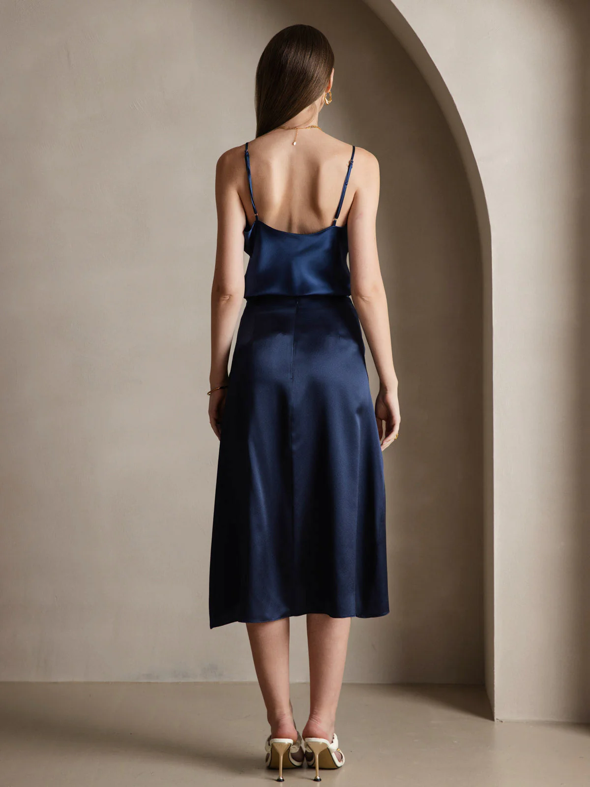Pure Silk Spaghetti Strap V Neck Camisoles - Image 45