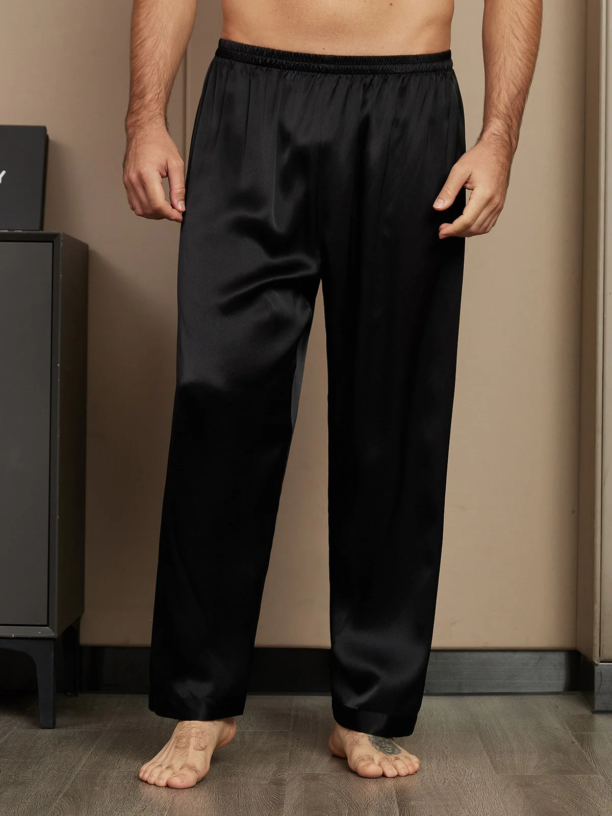 Pure Silk Relaxed Pajama Pants - Image 3