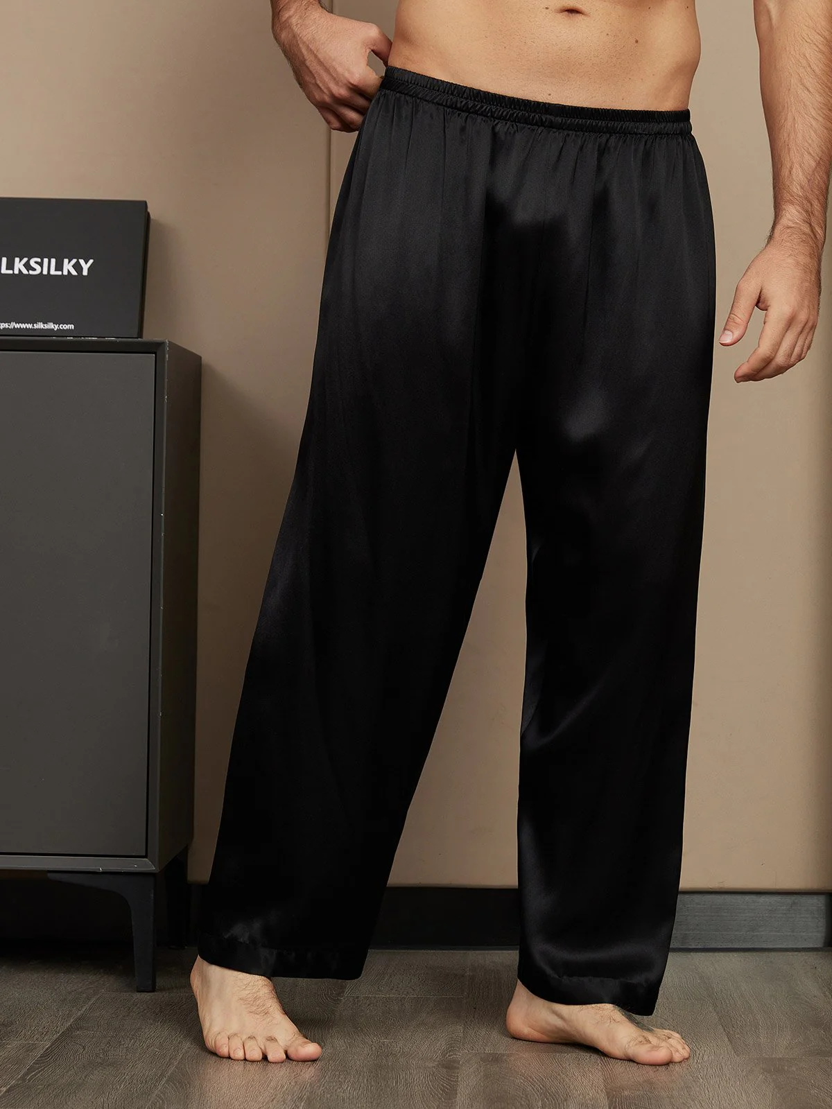 Pure Silk Relaxed Pajama Pants - Image 4