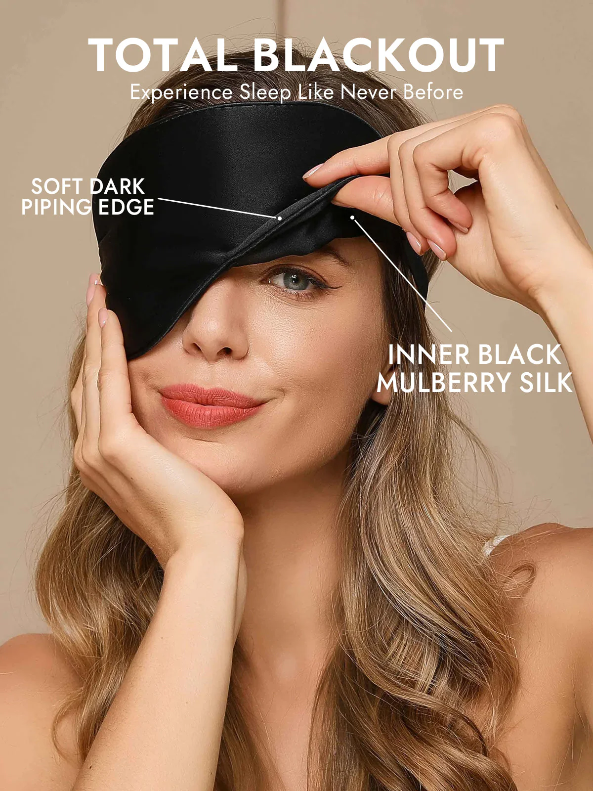 Pure Silk Elastic Band Sleep Eye Mask - Image 2