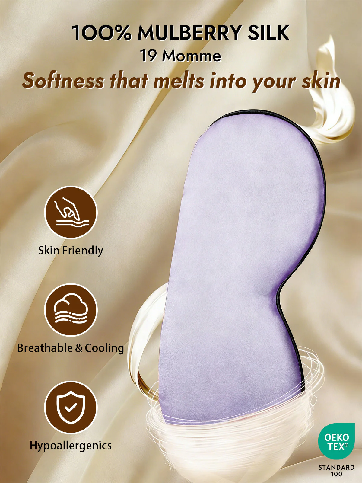 Pure Silk Elastic Band Sleep Eye Mask - Image 21