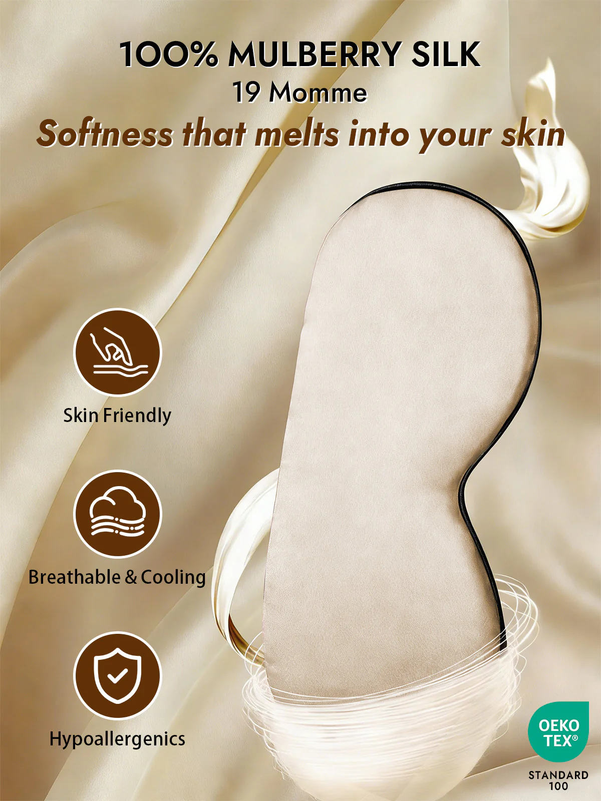 Pure Silk Elastic Band Sleep Eye Mask - Image 39