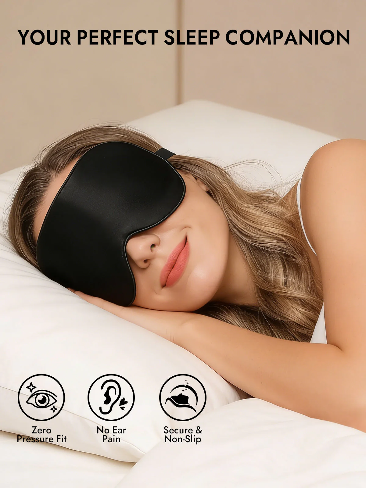 Pure Silk Elastic Band Sleep Eye Mask - Image 5