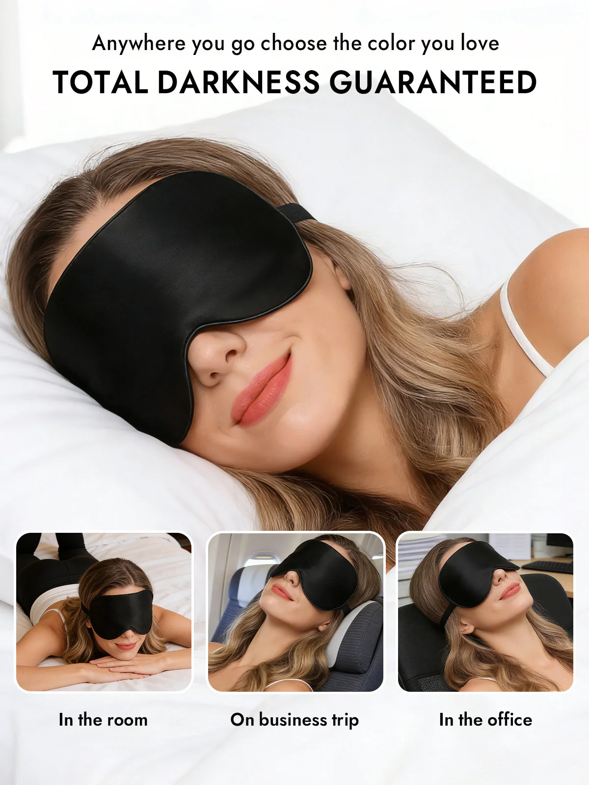 Pure Silk Elastic Band Sleep Eye Mask - Image 6