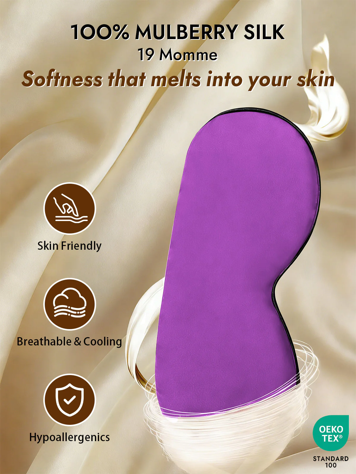 Pure Silk Elastic Band Sleep Eye Mask - Image 63