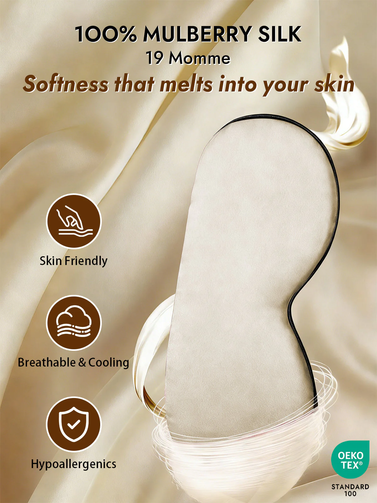 Pure Silk Elastic Band Sleep Eye Mask - Image 75