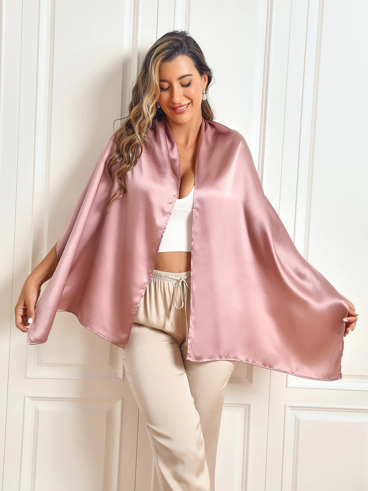 Pure Silk Long Scarf/Shawl 170x53cm/67 - Image 32