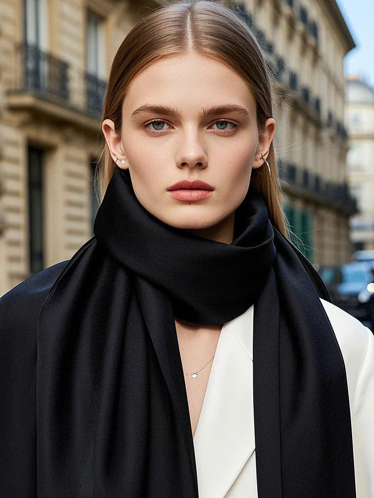 Pure Silk Rectangle Long Scarf/Shawl 170x53cm/67 - Image 3