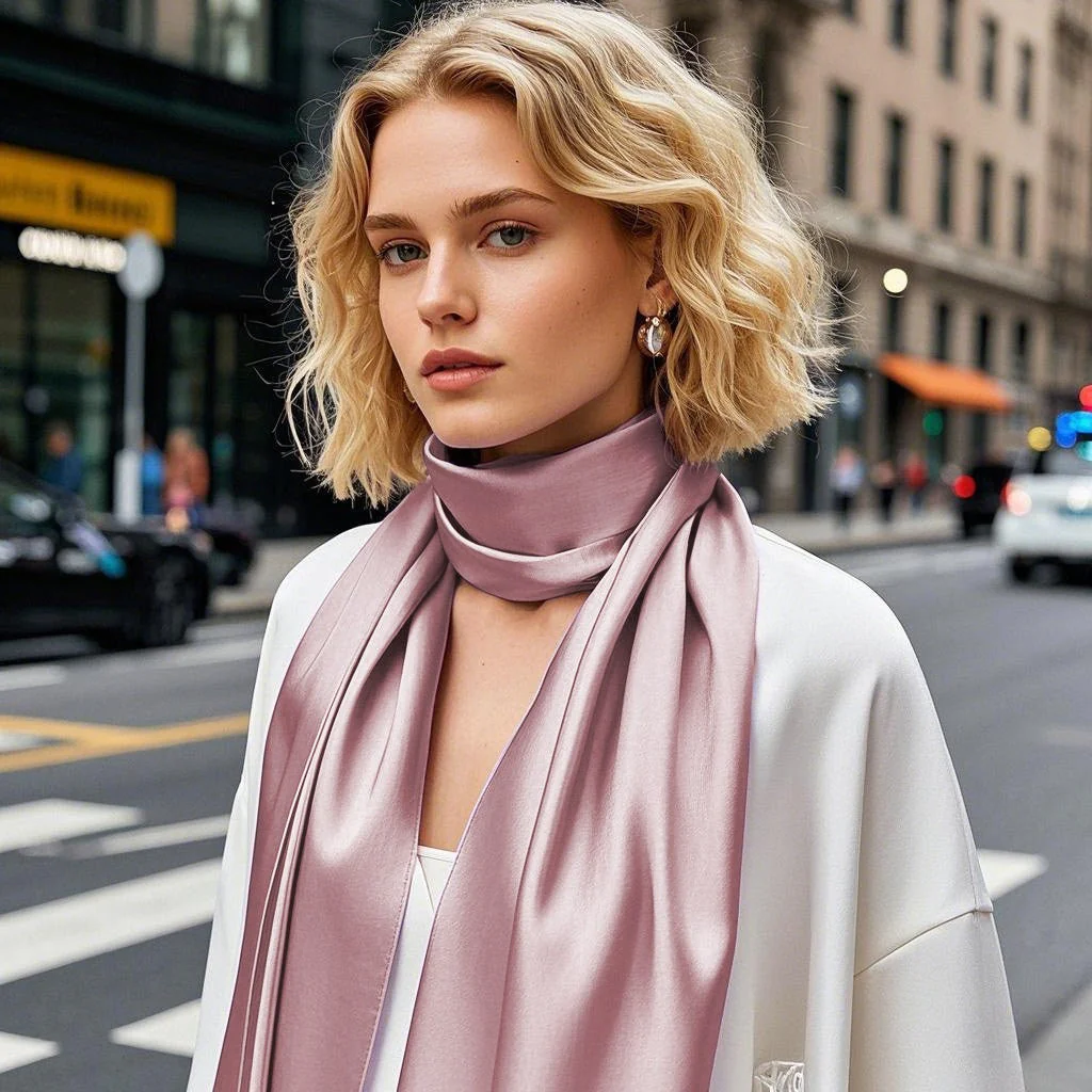 Pure Silk Rectangle Long Scarf/Shawl 170x53cm/67 - Image 31
