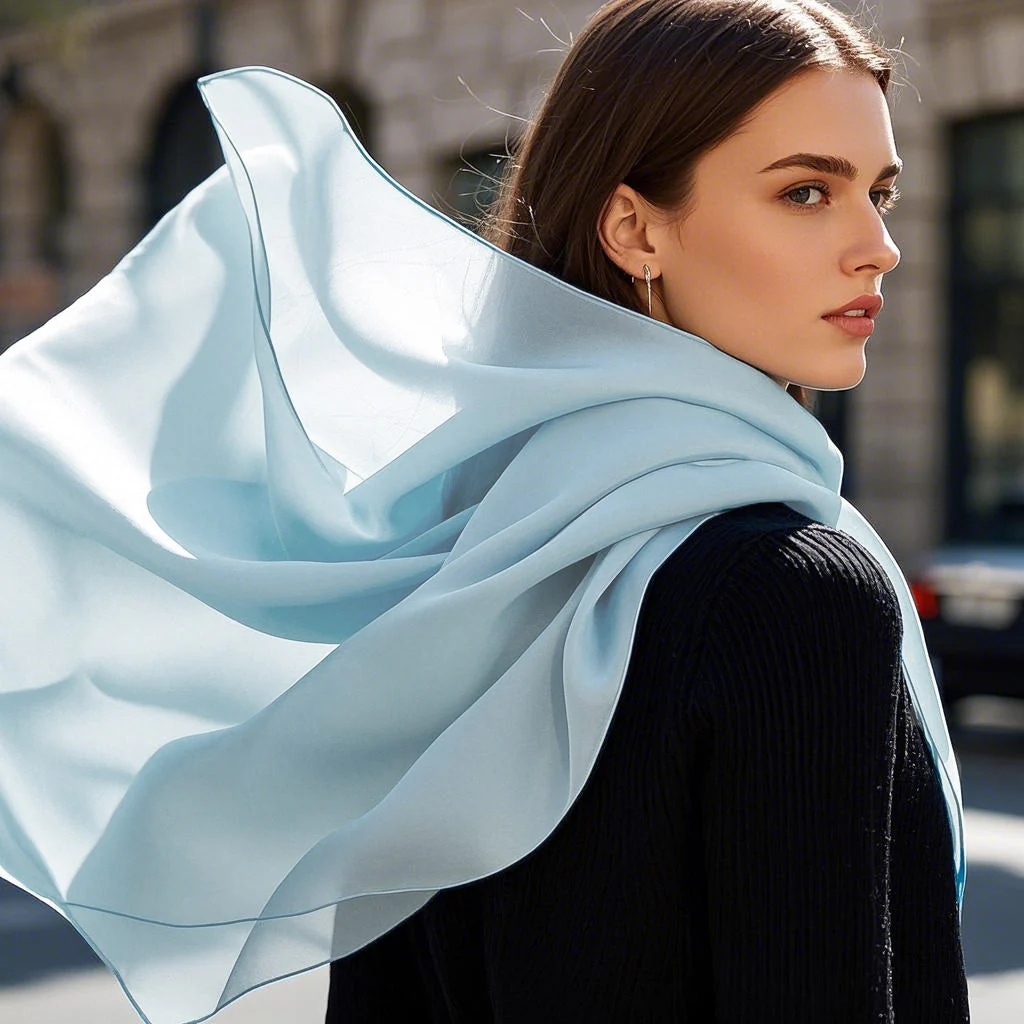 Pure Silk Rectangle Long Scarf/Shawl 170x53cm/67 - Image 42