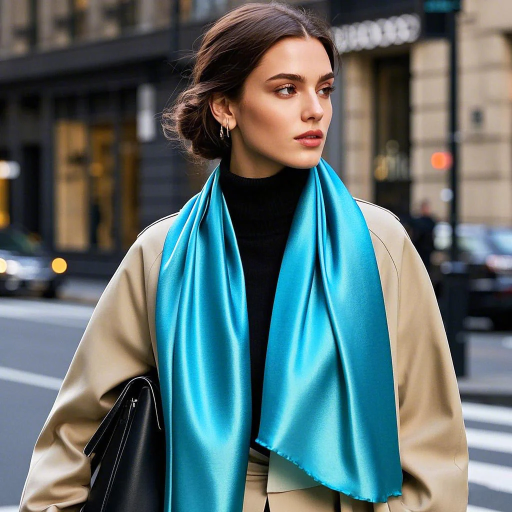 Pure Silk Rectangle Long Scarf/Shawl 170x53cm/67 - Image 49